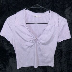 SO Lavender Ribbed Women's Top